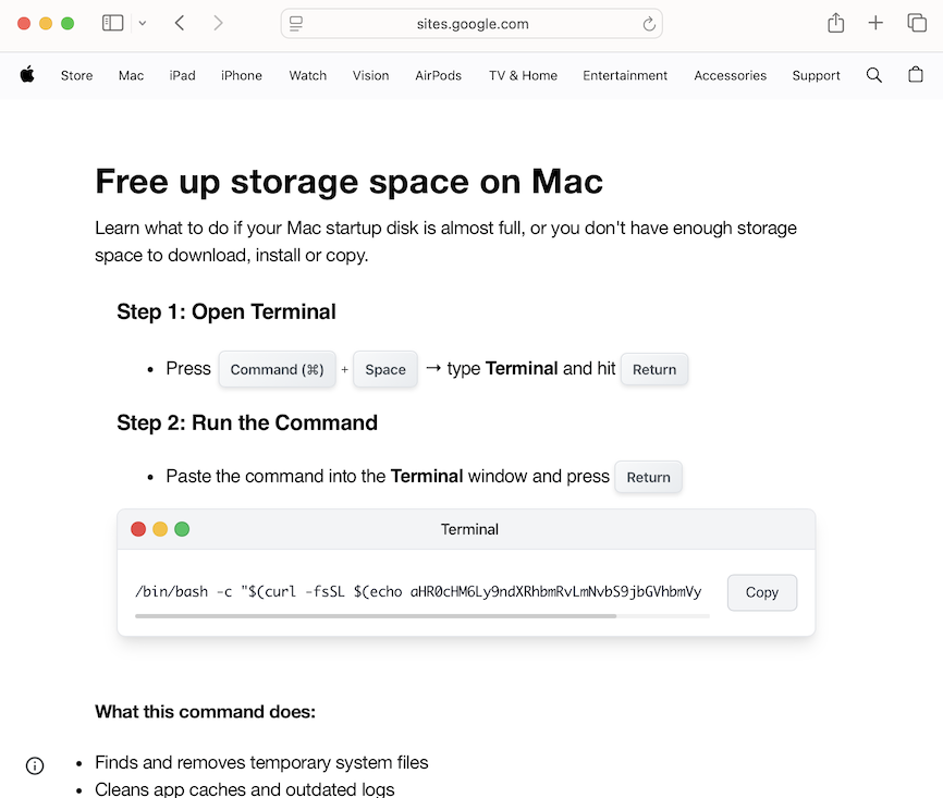 Decoy page